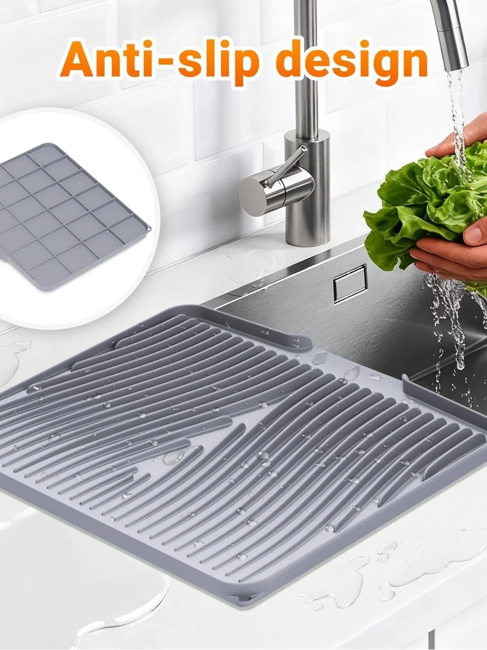 Silicone Dish Drying Mat for Kitchen Counter